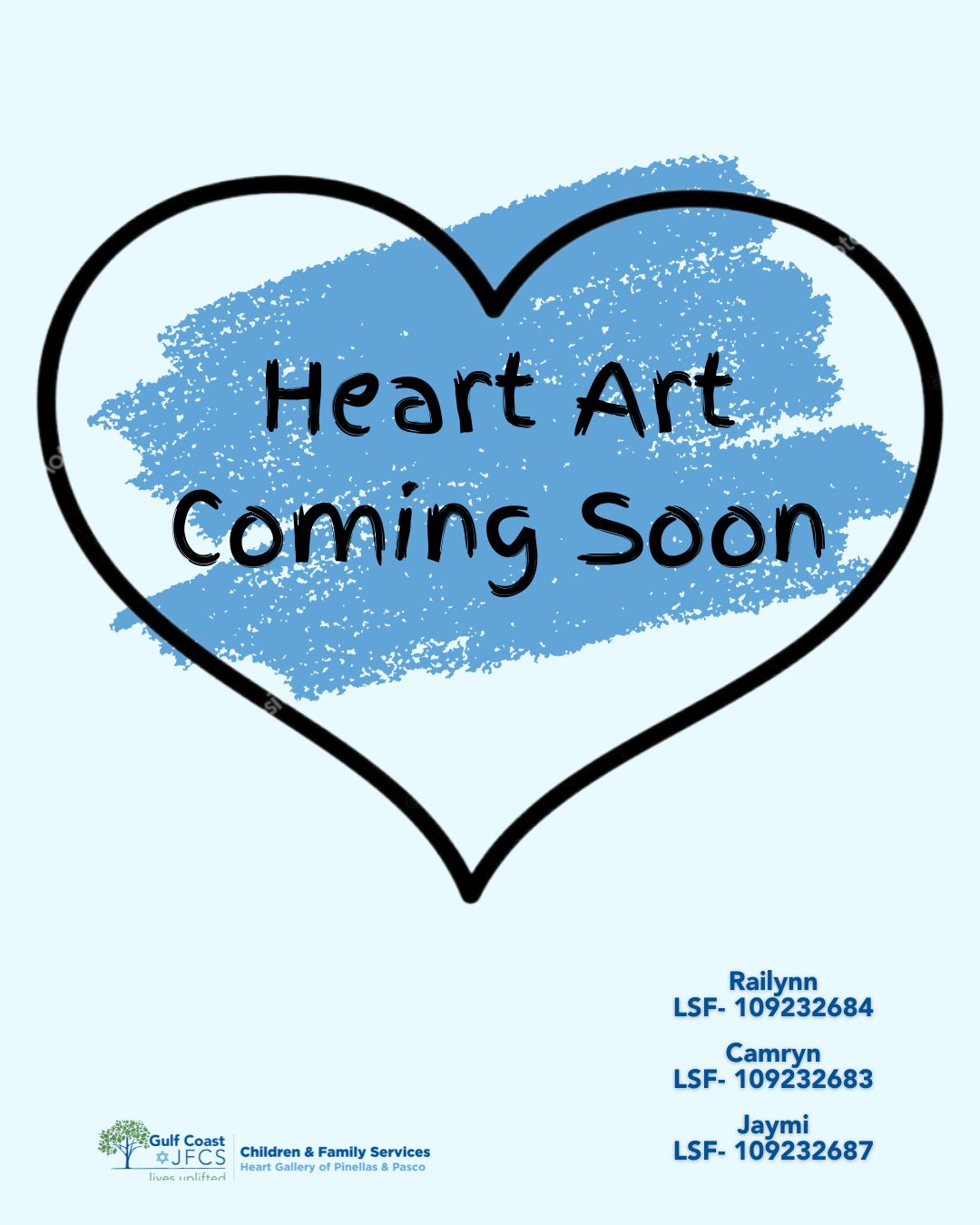 Pinellas-Pasco Heart Gallery logo, "A Program of Gulf Coast JFCS"